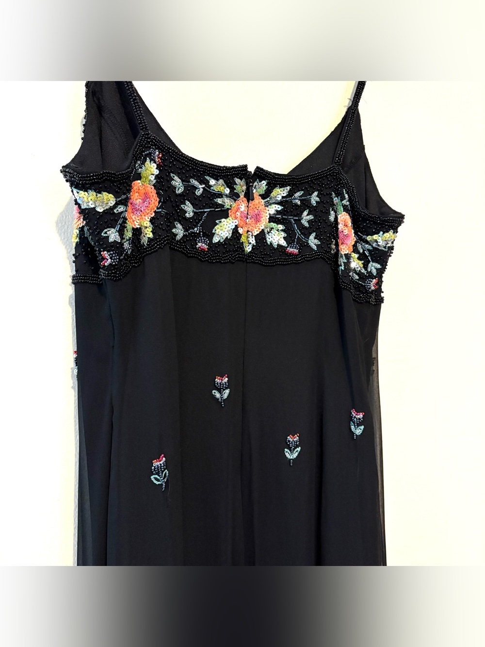 Vintage 90s y2k cache black silk beaded fairy dress - Picture 6 of 9